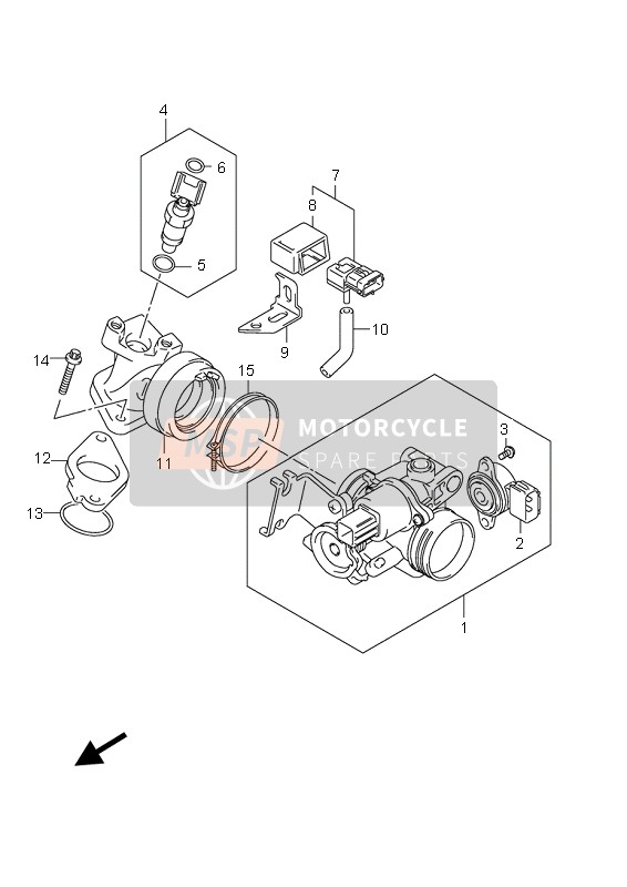 Suzuki UH125 BURGMAN 2010 Throttle Body for a 2010 Suzuki UH125 BURGMAN